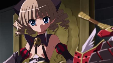 Also, in Queen's Blade Spiral Chaos during the route split between Leina and Tomoe in stage 25, if you choose Tomoe's route, Airi will help the cast to cross the Styx river in the underworld. Curiosly, she plays the same role as some busty, scythe-wielding shinigami whose main job is helping dead souls to cross the Buddhist version of that river.